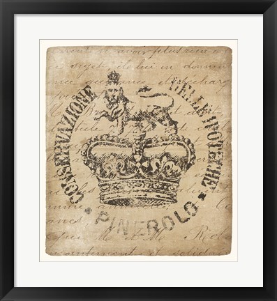 Framed Vintage Seal IV Antique Border v2 Print