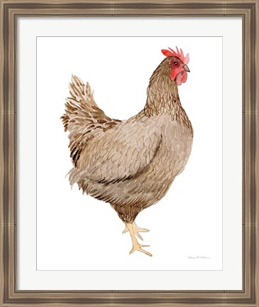 Framed Life on the Farm Chicken Element III Print