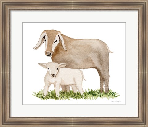 Framed Life on the Farm Animal Element II Print