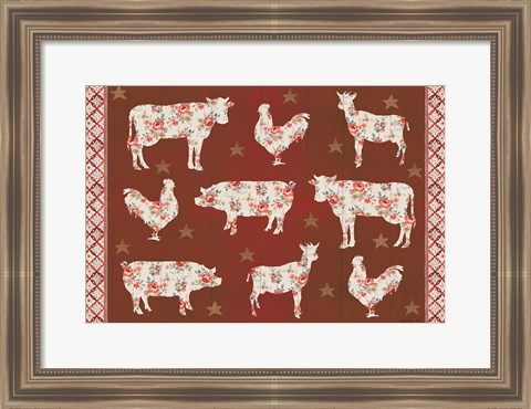 Framed Farm Patchwork IV Print