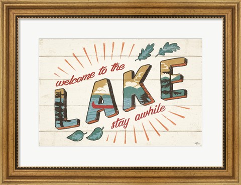 Framed Vintage Lake I Print