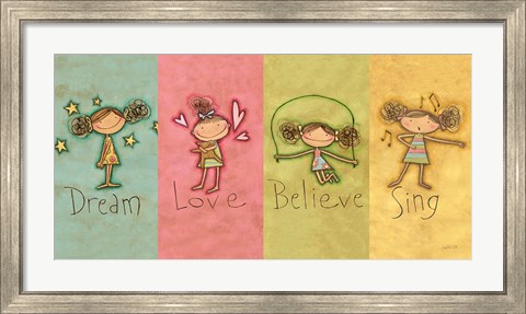 Framed Dream Love Believe Sing Panel v2 Print