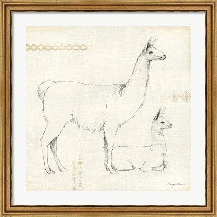 Framed Llama Land IX Print