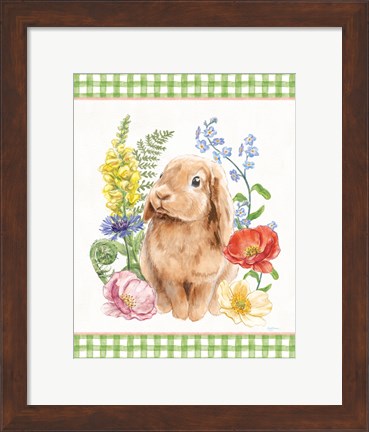 Framed Sunny Bunny I Checker Border Print