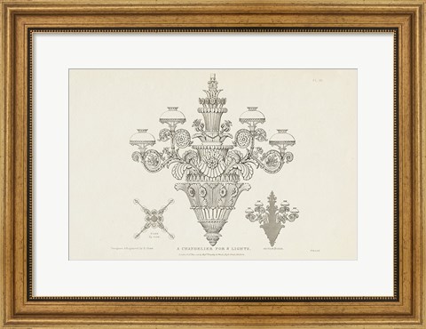 Framed Ornamental Metal Work X Light Print