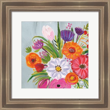 Framed Vintage Floral IV Flipped Print