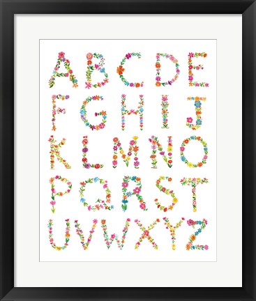 Framed Floral Alphabet Print