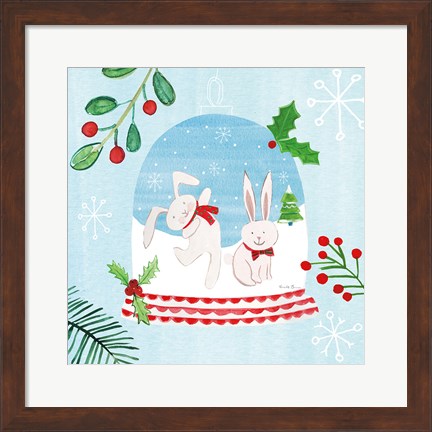 Framed Snow Globe Animals IV Print