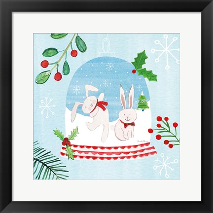 Framed Snow Globe Animals IV Print