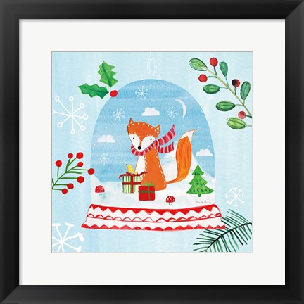 Framed Snow Globe Animals III Print