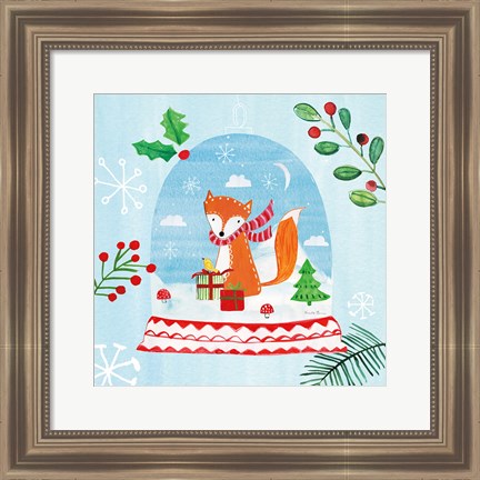 Framed Snow Globe Animals III Print