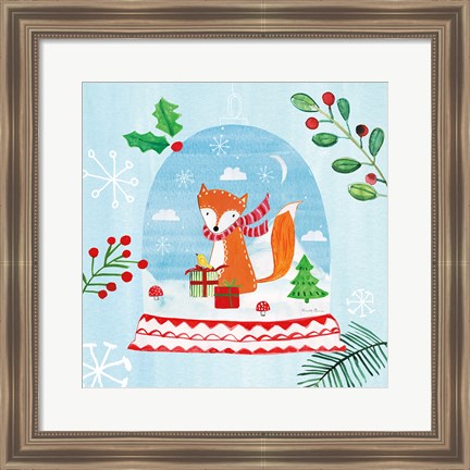 Framed Snow Globe Animals III Print