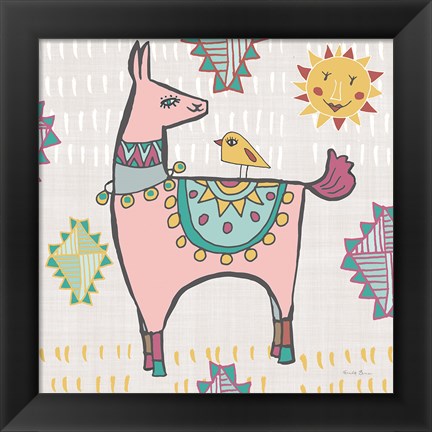 Framed Playful Llamas III Print