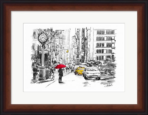 Framed City Street Study Print