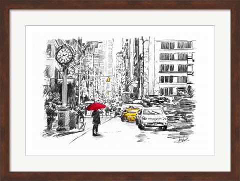 Framed City Street Study Print