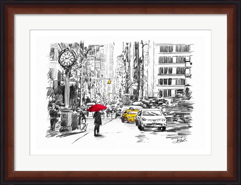 Framed City Street Study Print