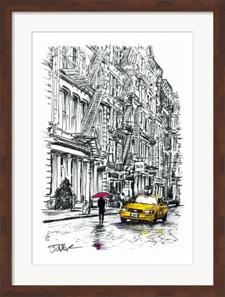 Framed Fire Escapes Study Print