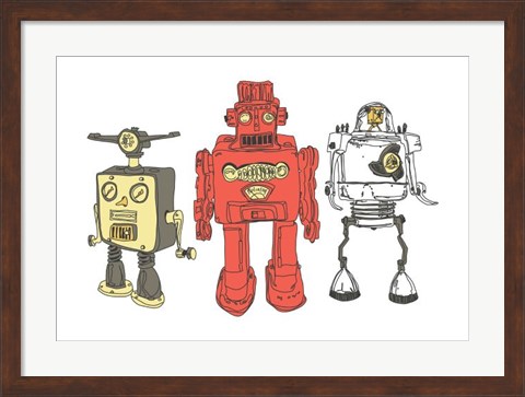 Framed Three Robots Print