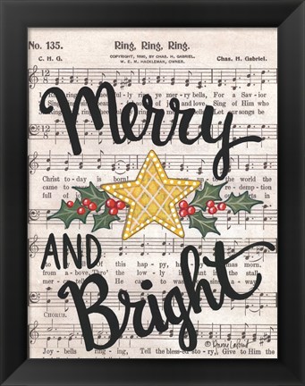 Framed Merry &amp; Bright Print