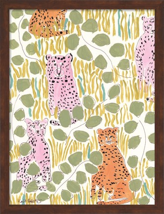 Framed Hello Cheetah - Pink &amp; Orange Print