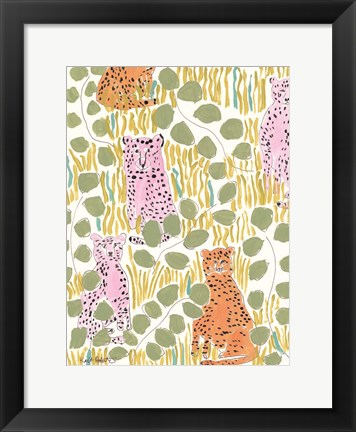 Framed Hello Cheetah - Pink &amp; Orange Print