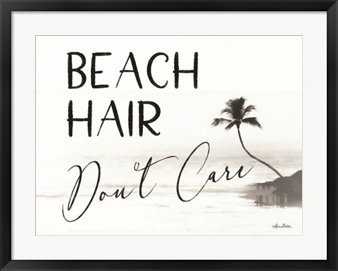 Framed Beach Hair, Don&#39;t Care Print