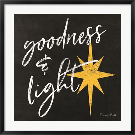Framed Goodness &amp; Light Chalkboard Print
