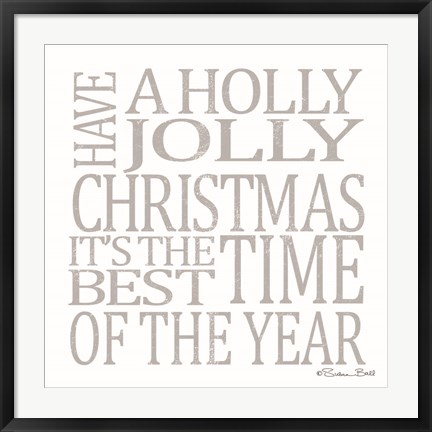 Framed Holly Jolly Christmas Print