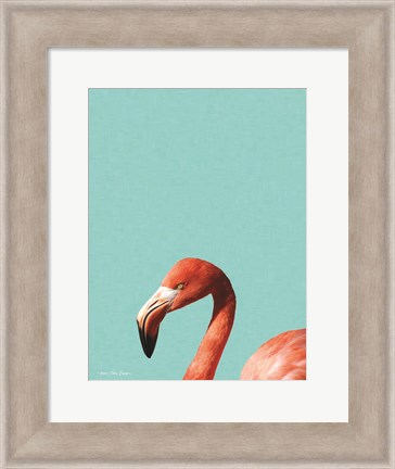 Framed Blue Flamingo Print