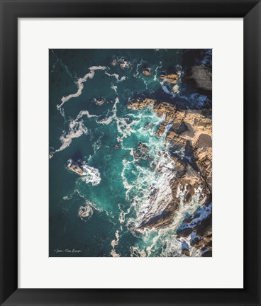 Framed Ocean on the Rocks Print