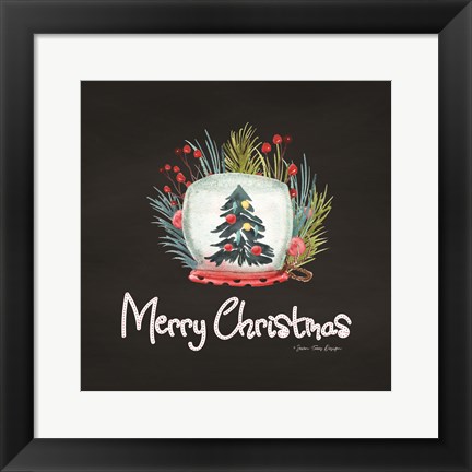 Framed Merry Christmas Candle Print