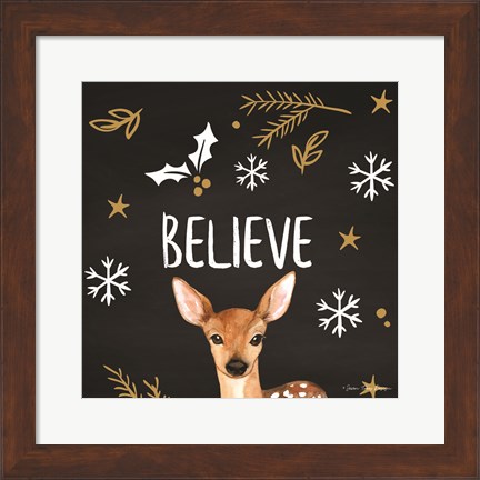 Framed Believe Deer Print