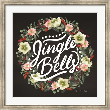 Framed Jingle Bells Wreath Print