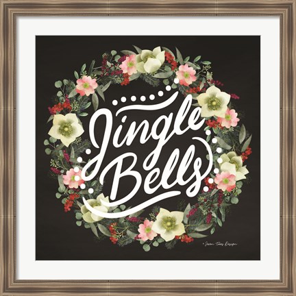 Framed Jingle Bells Wreath Print