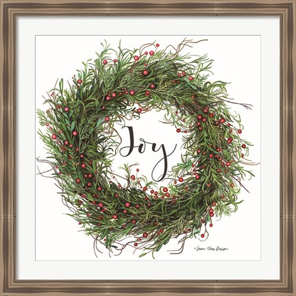 Framed Joy Wreath Print