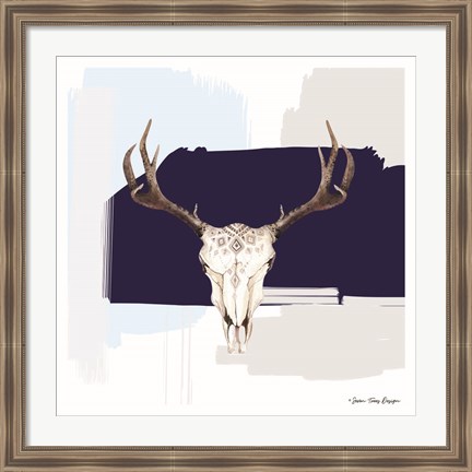 Framed Colored Steer Head III Print