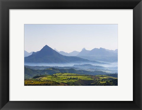 Framed Landscape of mountain, between Aksum and Mekele, Ethiopia Print