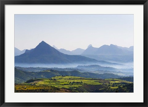 Framed Landscape of mountain, between Aksum and Mekele, Ethiopia Print