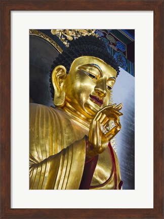 Framed Buddhist Statue in Jinshan Temple, Zhenjiang, Jiangsu Province, China Print