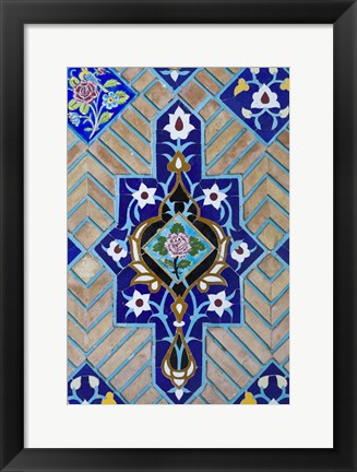 Framed Tilework at Niyavaran Palace Complex, Tehran, Iran Print