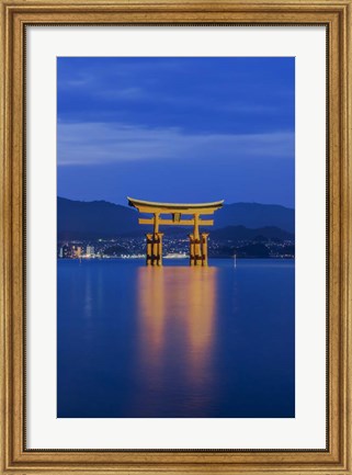 Framed Twilight Floating Torii Gate, Itsukushima Shrine, Japan Print