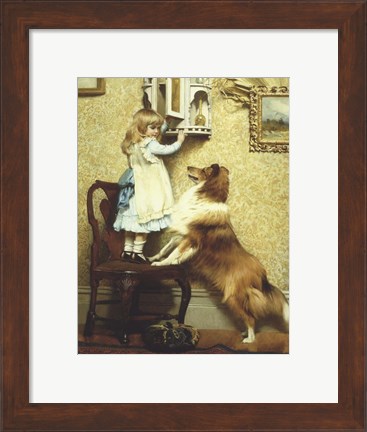 Framed Little Girl and Her Sheltie Print