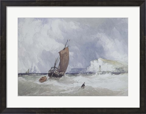 Framed Pilot Boat Off Feecamp, Normandy Print