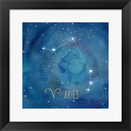 Framed Star Sign Aries Print