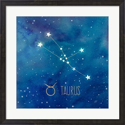 Framed Star Sign Taurus Print