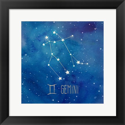 Framed Star Sign Gemini Print