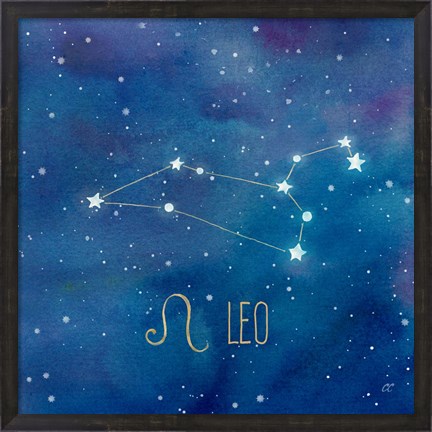 Framed Star Sign Leo Print
