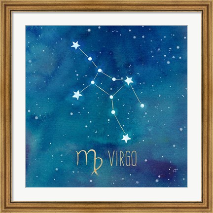 Framed Star Sign Virgo Print