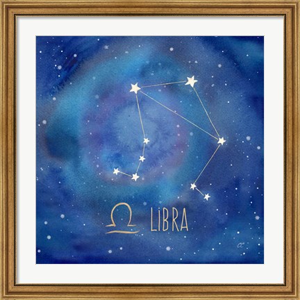 Framed Star Sign Libra Print