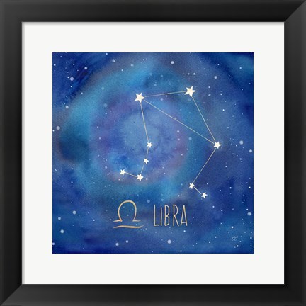 Framed Star Sign Libra Print